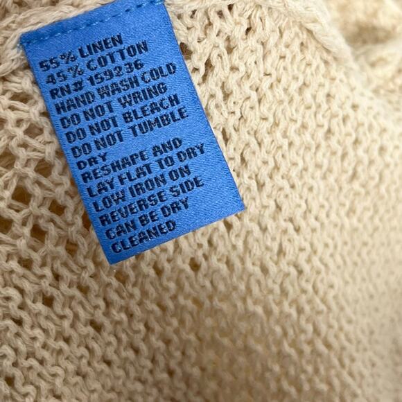 J. McLaughlin Long Sleeve Donna Sweater Womens Large Beige Linen Blend Neutral - Picture 10 of 10